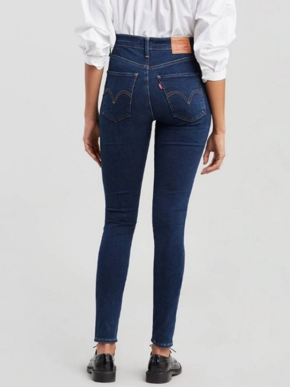 Levis Mile High Super Skinny Jeans High Waisted Rise Denim Stretchy Dark Wash 26